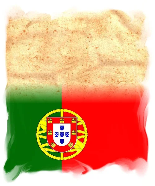 Bandiera Portogallo Originale Carta Pergamena Vintage Con Spazio Tuo Testo — Foto Stock