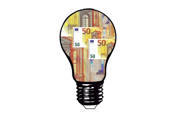 Eurosedlar Glödlampa — Stockfoto