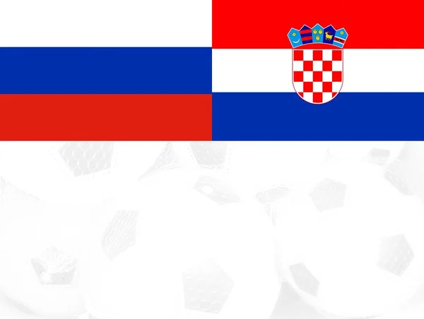 Oroszország Kroatia Zászlók Focilabda Háttér — Stock Fotó