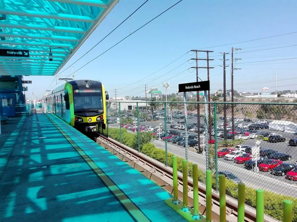 Stock image REDONDO BEACH, Los Angeles, California - September 13, 2018: Redondo Beach Metro Rail Green Line Station