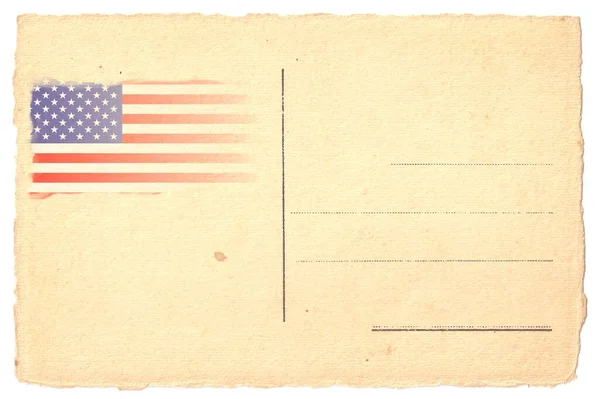 United States America Flag Original Antique Postcard — стокове фото