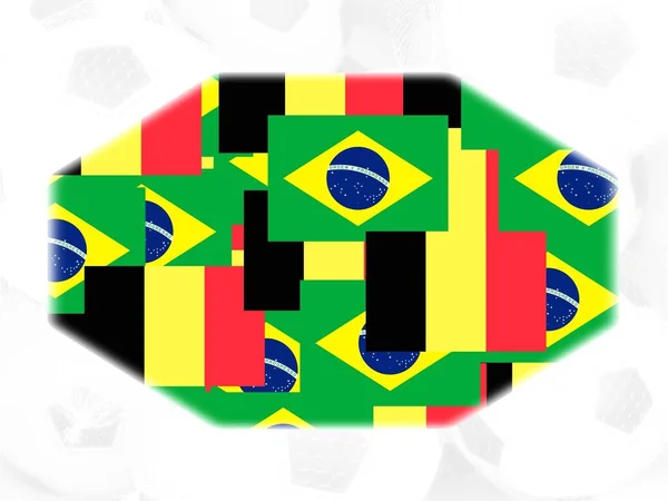 Brazil Belgie Příznaky Bílém Pozadí — Stock fotografie
