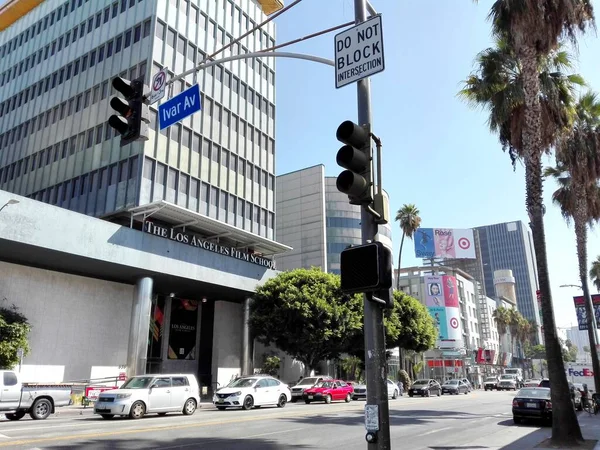 Hollywood Los Angeles California September 2018 Ivar Avenue Street Direction — Stock Photo, Image