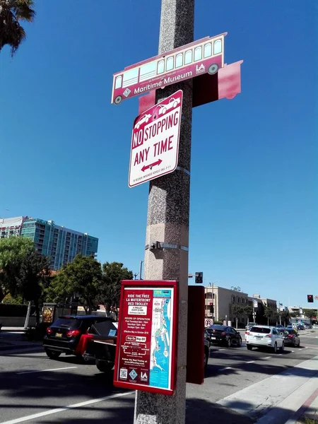 Los Angeles California Вересня 2018 San Pedro Historic Waterfront Red — стокове фото