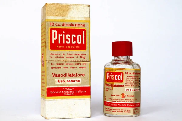 Milan Italy March 2022 Vintage 1947 Priscol Ciba Vasodilators Medicine Stock Picture
