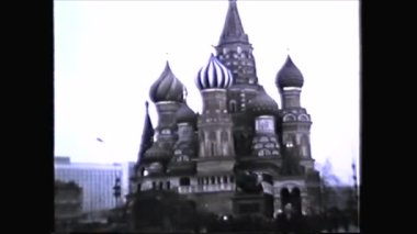 Rusya, Moskova 1960 Kızıl Meydanı, St. Basil 'in Katedrali ve Kremlin - Vintage 8mm