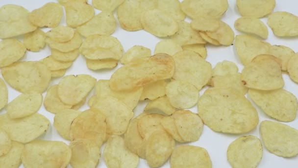 Kartoffelchips Essen Zeitraffer — Stockvideo