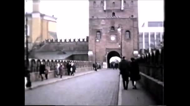 Moskwa Rosja Lata Ubiegłego Wieku Wejście Kreml Rocznik 1960 Wideo — Wideo stockowe