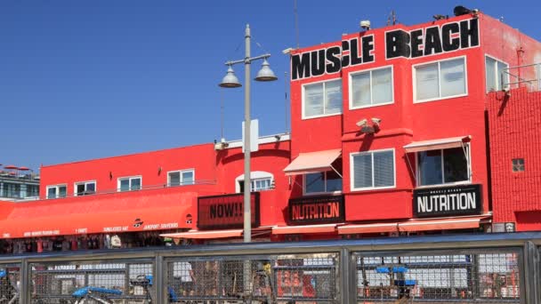 Venice Beach Califórnia Outubro 2019 Muscle Beach Venice Beach Boardwalk — Vídeo de Stock