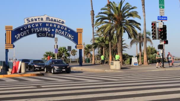 Santa Monica California Ekim 2019 Santa Monica Skelesi Giriş Manzarası — Stok video