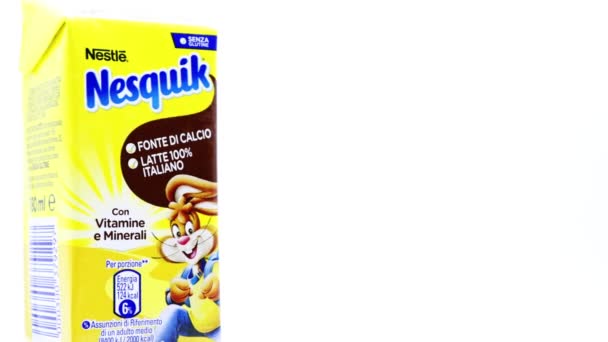 Nesquik Chocolate Milk Nesquik Brand Products Made Nestle — Stock Video