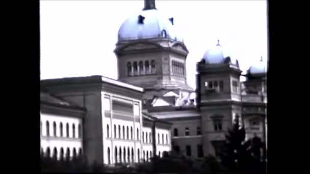 Bern 1960 Talet Bundeshaus Det Federala Slottet Schweiz 1960 Talet — Stockvideo