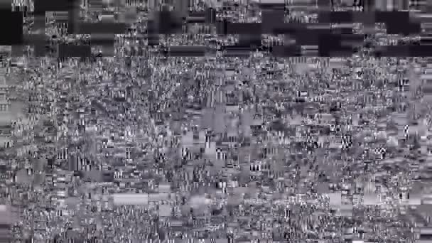 Static Noise Glitch Effect Vídeo Original Una Televisión Vintage — Vídeo de stock