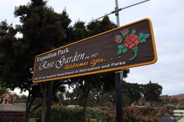 Los Angeles, Kaliforniya - 15 Mayıs 2019: Exposition Park, ROSE GARDEN, Los Angeles