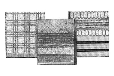 Eski havluların el çizimi, illüstrasyon.  