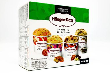 Los Angeles, ABD 14 Haziran 2021: Haagen-Dazs Dondurması. Haagen-Dazs General Mills 'in bir markasıdır.