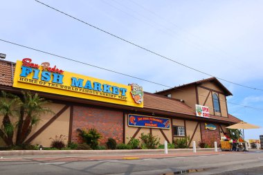 San Pedro, Los Angeles, California - 18 Mayıs 2019: Los Angeles Limanı SAN PEDRO FISH MAR