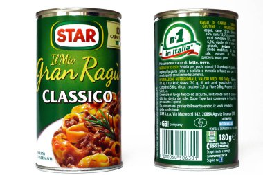 Roma, İtalya 27 Ağustos 2022: STAR Gran Rag Pasta Soslu İtalyan eti. STAR STPA Bir Gbfood Şirketi