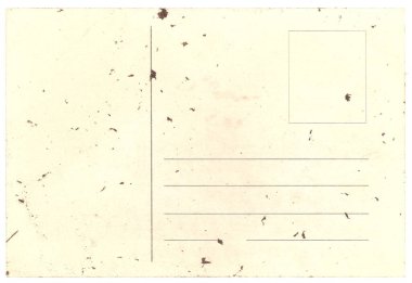 Orijinal Vintage kirli ve yıpranmış arka taraf kartpostalları