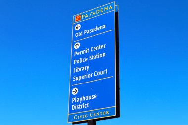PASADENA Vatandaş Merkezi işareti - Los Angeles County, California