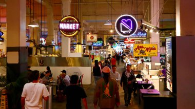 Los Angeles, Kaliforniya - 3 Ekim 2019: Los Angeles şehir merkezinde bulunan Grand Central Market