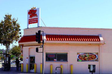 Los Angeles, Kaliforniya - 6 Ekim 2019: King Taco, Los Angeles Fast Food Restoranı