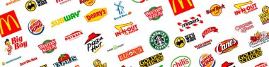 Dünyanın en ünlü fast food restoranlarının logoti koleksiyonu.