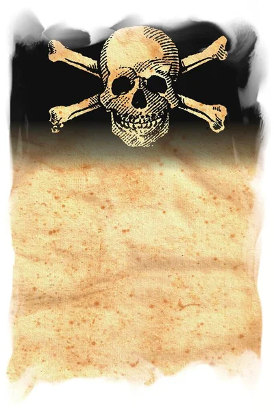 Jolly Roger Ilustrace Lebka Křížové Kosti Symbol — Stock fotografie