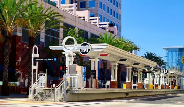 Long Beach Los Ángeles California Octubre 2019 Vista Estación Metro — Foto de Stock