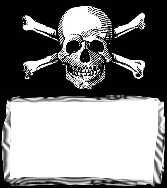 Jolly Roger Illustration Skalle Och Korsben Symbol — Stockfoto