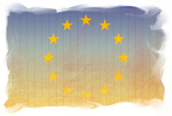 为您的设计或文字提供空间的欧洲国旗 — 图库照片