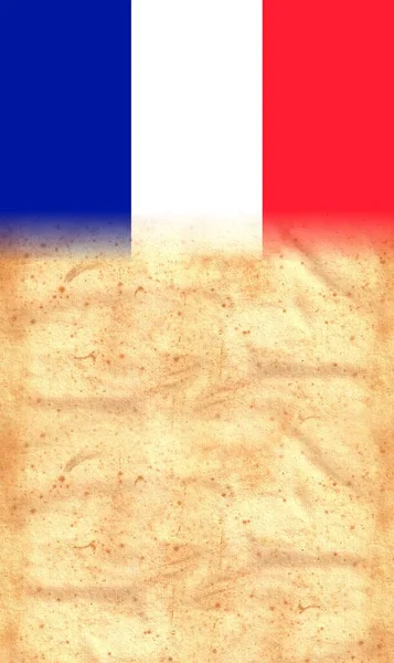 Francie Vlajka Originálním Archivním Pergamenovém Papíru Prostorem Pro Váš Text — Stock fotografie