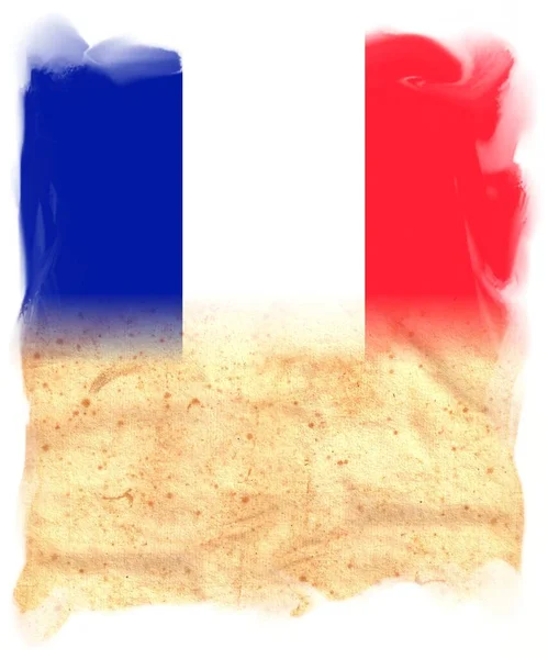 Francia Bandera Sobre Papel Pergamino Vintage Original Con Espacio Para —  Fotos de Stock