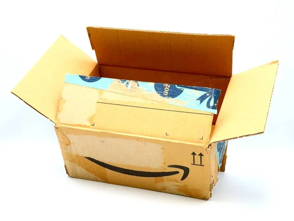 Consegna Scatola Pacchetto Amazon — Foto Stock