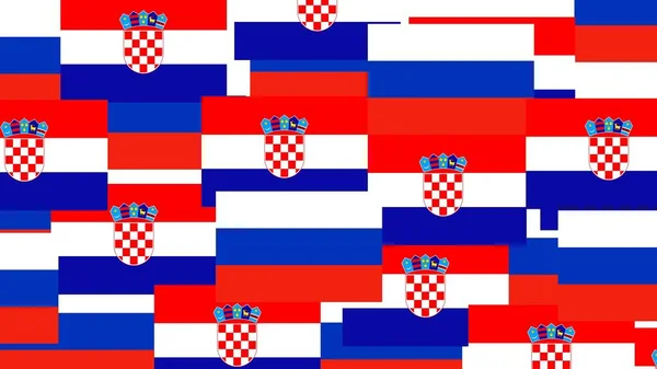 Futbol Toplarının Arka Planında Russia Croatia Bayrakları — Stok fotoğraf