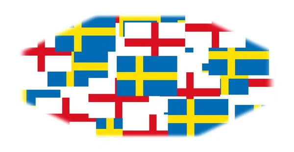 Suecia Inglaterra Banderas —  Fotos de Stock
