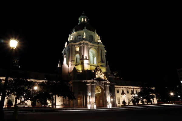 Pasadena Belediye Binası Geceleyin Los Angeles County California — Stok fotoğraf