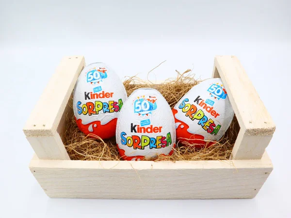 Pescara Italie Février 2019 Kinder Surprise Chocolate Eggs Kinder Surprise — Photo