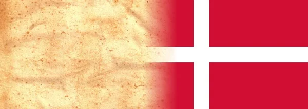 Dánia Zászló Eredeti Évjárat Pergamen Papír Helyet Szöveg Vagy Design — Stock Fotó