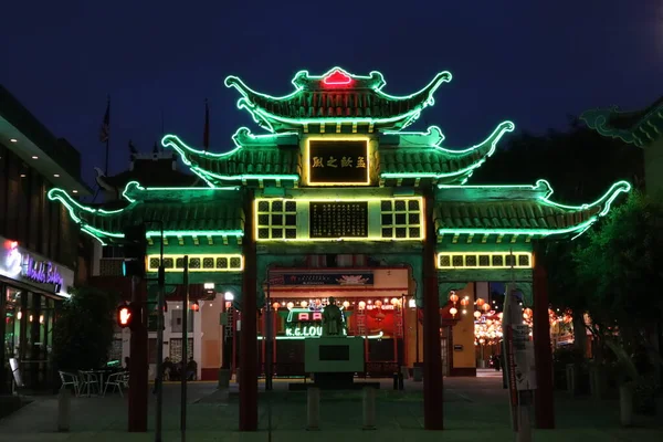 Los Angeles California September 2018 Chinatown Night Central Plaza Los — Stock Photo, Image