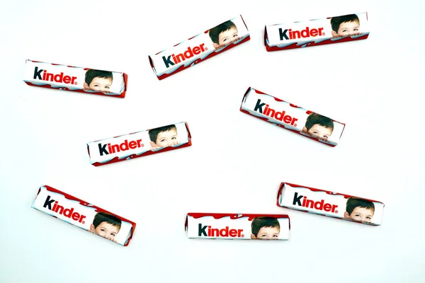 Пескара Італія Серпня 2019 Kinder Chocolate Bars Kinder Торгова Марка — стокове фото
