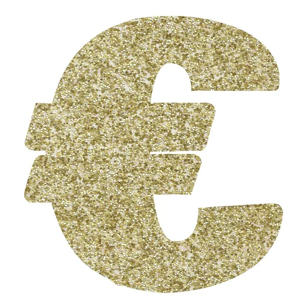Glitter Euro Isolerad Vit Bakgrund — Stockfoto