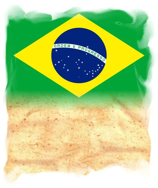 Brasile Bandiera Originale Carta Pergamena Vintage Con Spazio Tuo Testo — Foto Stock