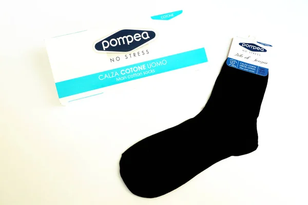 Rome Italy February 2022 Pompea Man Socks Cotton Scottish Lisle — Stock Photo, Image