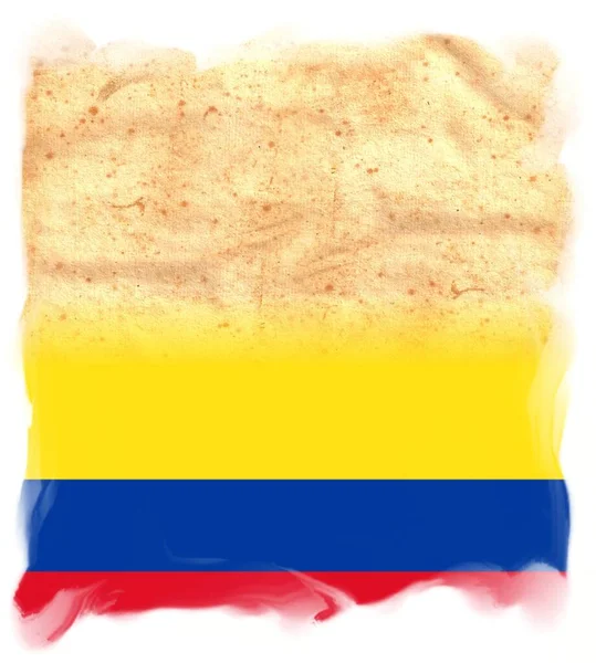 Colombia Bandera Sobre Papel Pergamino Vintage Original Con Espacio Para — Foto de Stock