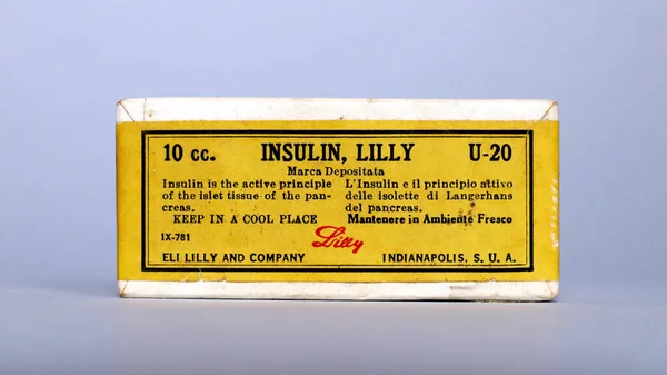 Rome Italie Novembre 2021 Vintage 1930S Insulin Lilly 10Cc 200 — Photo