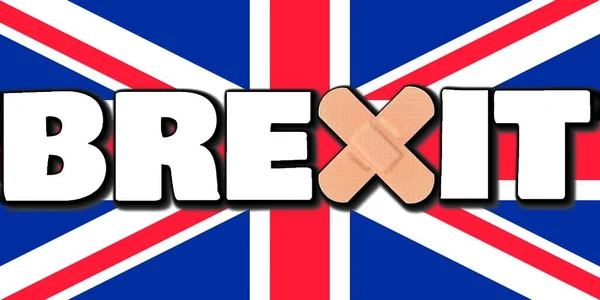 Brexit British Exit European Union Brexit Ilustrowany Plastrem Pierwszej Pomocy — Zdjęcie stockowe