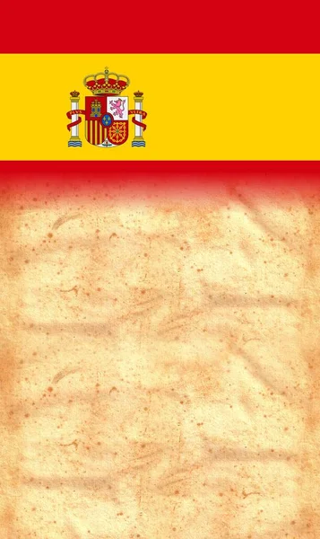 Spain Flag Original Vintage Parchment Paper Space Your Text Design — Stock Photo, Image