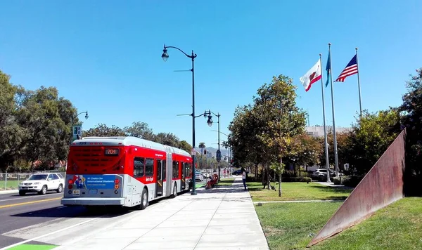 Beverly Hills Californie Septembre 2018 Arrêt Bus Metro Rapid 704 — Photo