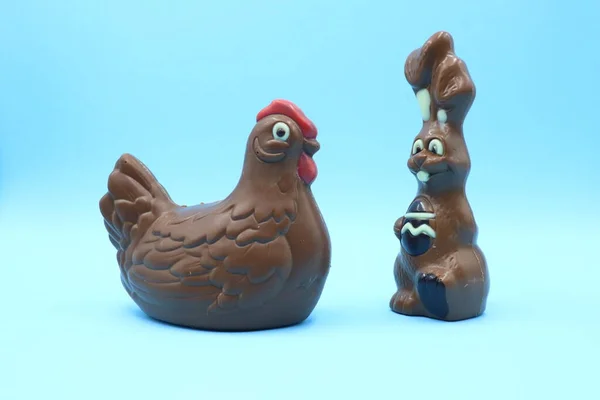 Composizione Pollo Cioccolato Pasquale — Foto Stock